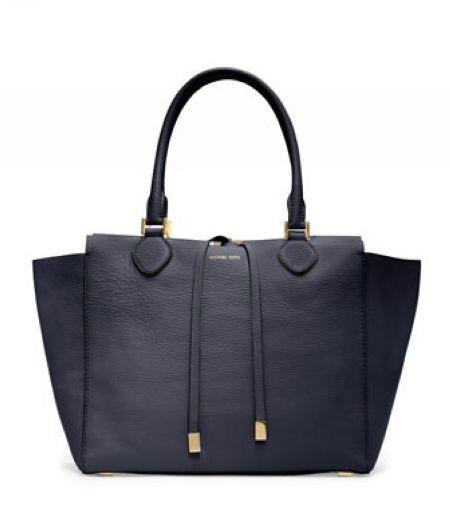 michael kors stor miranda grus tote navy For Salg Billig l5juq